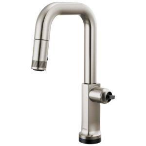 Brizo Kintsu®: SmartTouch® Pull-Down Prep Faucet with Square Spout – Less Handle In Lumicoat® Stainless