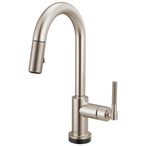 Brizo Litze®: Smarttouch Pull-Down Prep Faucet with Arc Spout – Knurled Handle In Stainless
