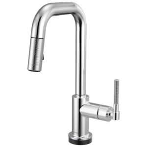 Brizo Litze®: Smarttouch Pull-Down Prep Faucet with Square Spout – Knurled Handle In Chrome