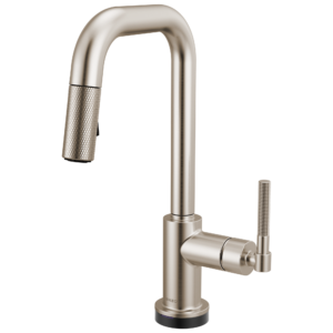 Brizo Litze®: Smarttouch Pull-Down Prep Faucet with Square Spout – Knurled Handle In Stainless