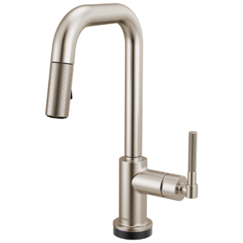 Brizo Litze®: Smarttouch Pull-Down Prep Faucet with Square Spout - Knurled Handle In Stainless