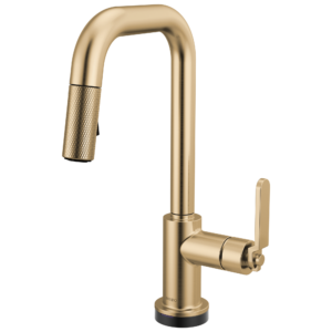 Brizo Litze®: Smarttouch Pull-Down Prep Faucet with Square Spout – Industrial Handle In Luxe Gold