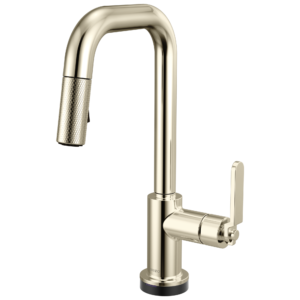 Brizo Litze®: Smarttouch Pull-Down Prep Faucet with Square Spout – Industrial Handle In Polished Nickel