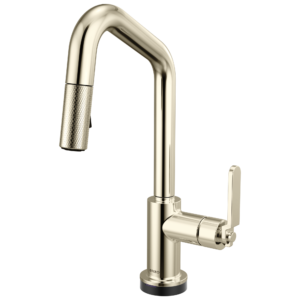 Brizo Litze®: Smarttouch Pull-Down Prep Faucet with Angle Spout – Industrial Handle In Polished Nickel