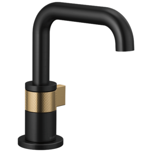 Brizo Litze®: Single-handle Lavatory In Matte Black / Luxe Gold