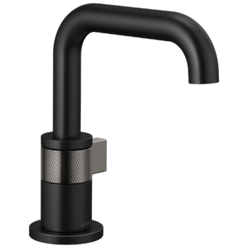 Brizo Litze®: Single-handle Lavatory In Matte Black / Luxe Steel