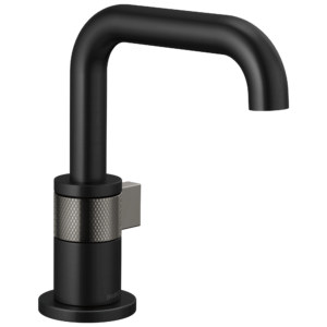 Brizo Litze®: Single-handle Lavatory In Matte Black / Luxe Steel