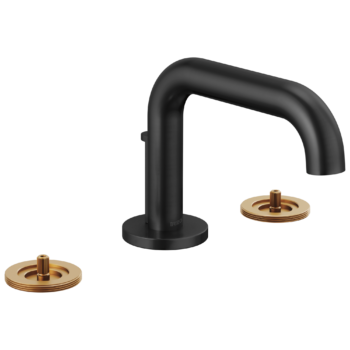 Brizo Litze®: Widespread Lavatory Faucet With Low Spout - Less Handles 1.2 GPM In Matte Black
