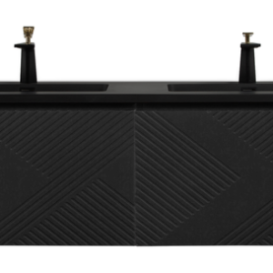Mar 60″ Black Vanity With Black Countertop