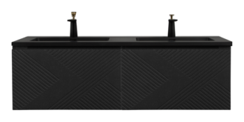 Mar 72" Black Vanity With Black Countertop