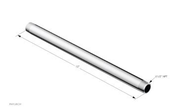 Phylrich 12" Straight Shower Arm 11207 - Polished Chrome