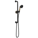 Brizo Litze®: Slide Bar Handshower with H<sub>2</sub>OKinetic<sup>®</sup> Technology In Matte Black / Luxe Gold