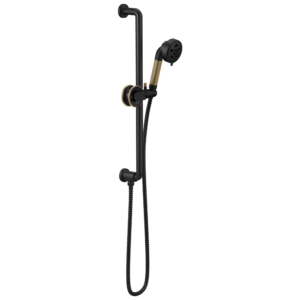 Brizo Litze®: Slide Bar Handshower with H2OKinetic® Technology In Matte Black / Luxe Gold
