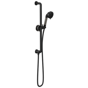 Brizo Litze®: Slide Bar Handshower with H2OKinetic® Technology In Matte Black / Luxe Steel