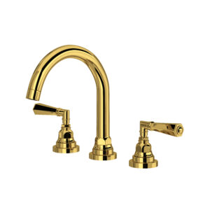 ROHL San Giovanni™ Widespread Lavatory Faucet With C-Spout In Unlacquered Brass