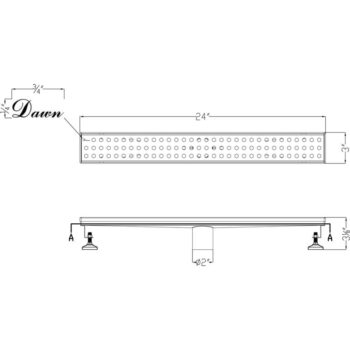 Dawn® Thames River Series - Linear Shower Drain 24"L In Polished satin - Image 2