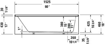 Duravit No.1 60x32 Bathtub - Right Side Drain - Image 3