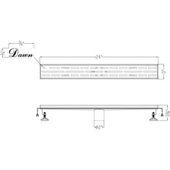 Dawn® Amazon River Series - Linear Shower Drain 24"L In Polished satin - Image 2