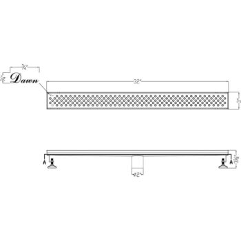 Dawn® Rhone River Series - Linear Shower Drain 32"L In Polished satin - Image 2