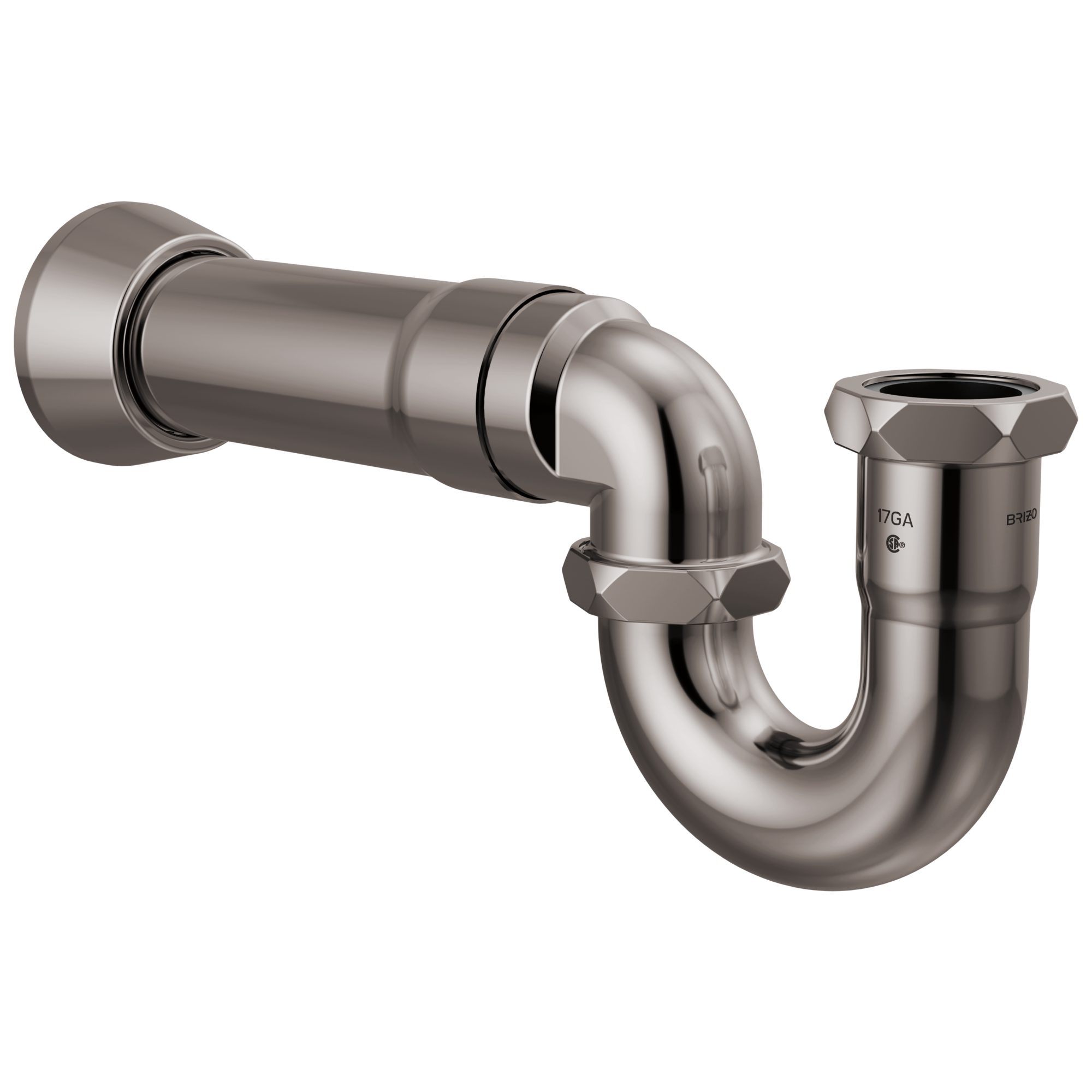 Brizo Other: 17-Gauge P-Trap with Flange In Brilliance Black Onyx