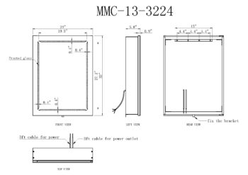 Cosmo 32x24 I Conductive Hinge Powered Illuminated Cabinet Vanity Mirror - Image 6