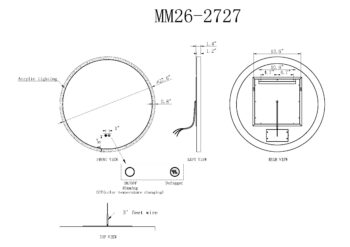 Saturn 27x27 Round Illuminated Vanity Mirror - Image 5