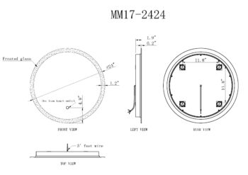 Sidra 24x24 Round Illuminated Vanity Mirror - Image 6