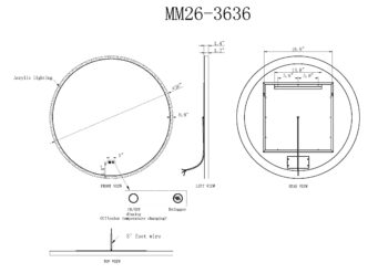 Saturn 27x27 Round Illuminated Vanity Mirror - Image 8