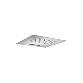 Isenberg 15" Stainless Steel Flush Mount Rainhead With Cascade Waterfall In Chrome