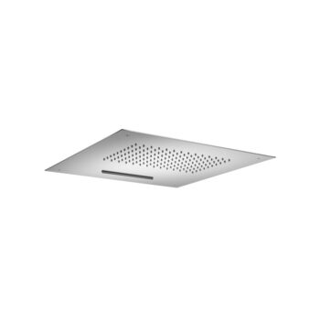 Isenberg 20" Stainless Steel Flush Mount Rainhead With Cascade Waterfall In Chrome
