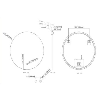 Cassiopeia 32x32 Round Illuminated Vanity Mirror - Image 3