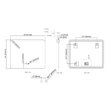Cassiopeia 32x24 Rounded Corners Illuminated Vanity Mirror - Image 3