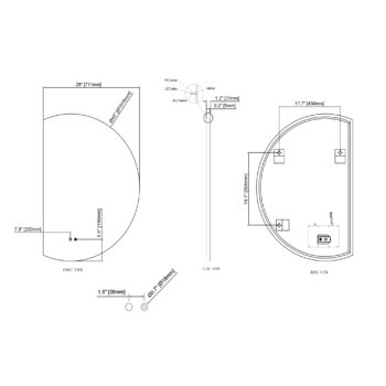 Cassiopeia 32x23 Half Round Illuminated Vanity Mirror - Image 6