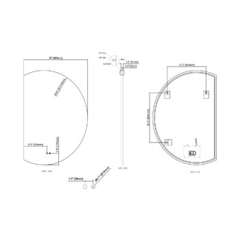Cassiopeia 32x23 Half Round Illuminated Vanity Mirror - Image 9