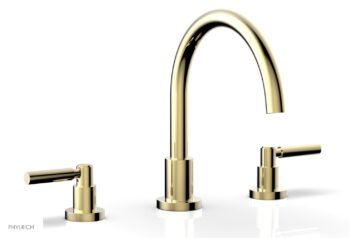 Phylrich BASIC Deck Tub Set - Lever Handles D1130C - Polished Brass Uncoated