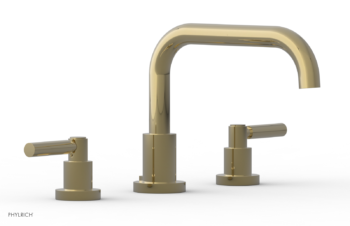 Phylrich BASIC Deck Tub Set - Lever Handles D1132D - Polished Brass Uncoated