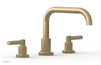 Phylrich BASIC Deck Tub Set - Lever Handles D1132D - Satin Brass