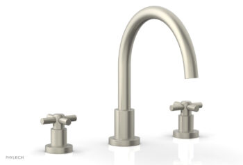 Phylrich BASIC Deck Tub Set - Tubular Cross Handles D1134C - Burnished Nickel