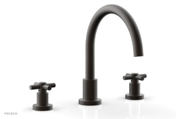 Phylrich BASIC Deck Tub Set - Tubular Cross Handles D1134C - Oil Rubbed Bronze