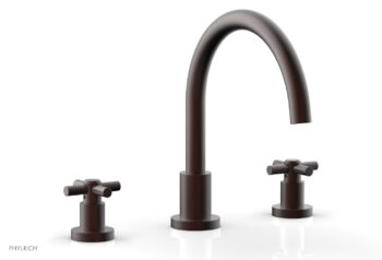 Phylrich BASIC Deck Tub Set - Tubular Cross Handles D1134C - Weathered Copper