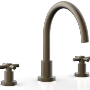 Phylrich BASIC Deck Tub Set – Tubular Cross Handles D1134C – Architectural Bronze