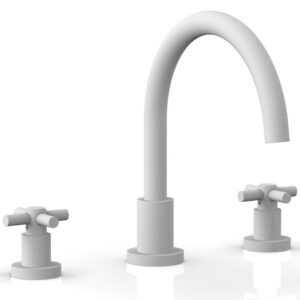 Phylrich BASIC Deck Tub Set – Tubular Cross Handles D1134C – Satin White