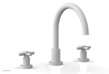 Phylrich BASIC Deck Tub Set - Tubular Cross Handles D1134C - Satin White