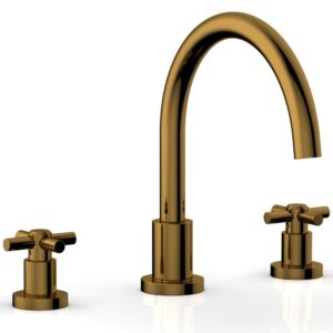 Phylrich BASIC Deck Tub Set – Tubular Cross Handles D1134C – French Brass