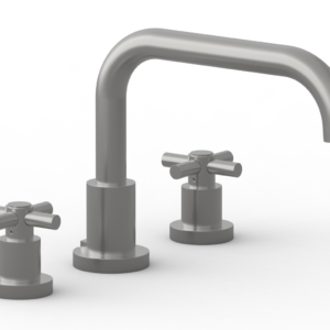 Phylrich BASIC Deck Tub Set – Tubular Cross Handles D1136D – Satin Chrome
