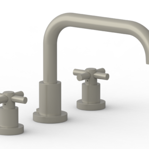 Phylrich BASIC Deck Tub Set – Tubular Cross Handles D1136D – Burnished Nickel