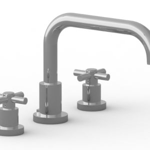 Phylrich BASIC Deck Tub Set – Tubular Cross Handles D1136D – Polished Chrome
