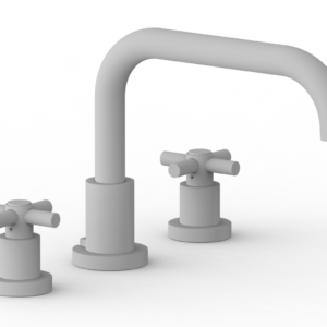 Phylrich BASIC Deck Tub Set – Tubular Cross Handles D1136D – Satin White