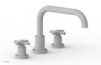 Phylrich BASIC Deck Tub Set - Tubular Cross Handles D1136D - Satin White