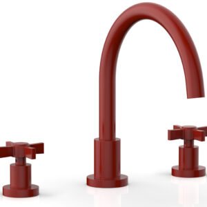 Phylrich BASIC Deck Tub Set – Blade Cross Handles D1137C – Red